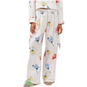 SLEEPER NWT Safari Flower Print Cargo Wide Leg Cotton Pants Women's Size L/XL